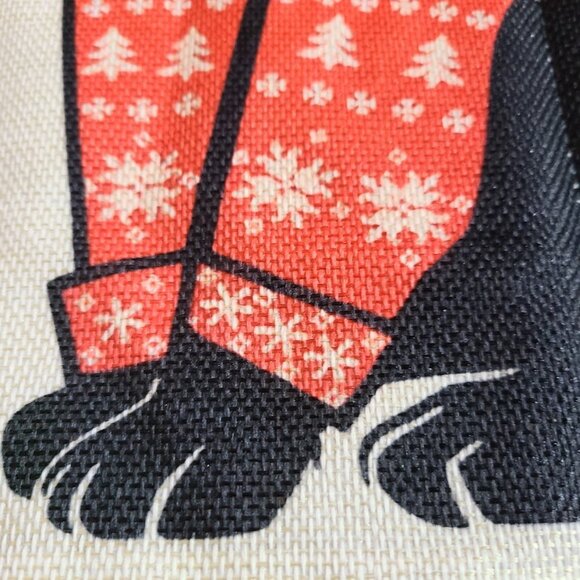 Cat Christmas Pillow Cover Red Decorative Throw Case Couch Holiday Accent Decor - Picture 5 of 9